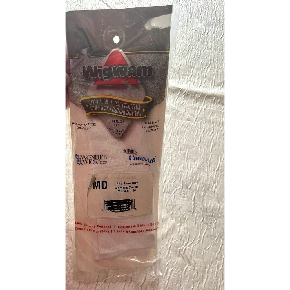 Wigwam CoolMax Liner Socks White Wonder Wick Made in USA Vintage F2161 Size MD